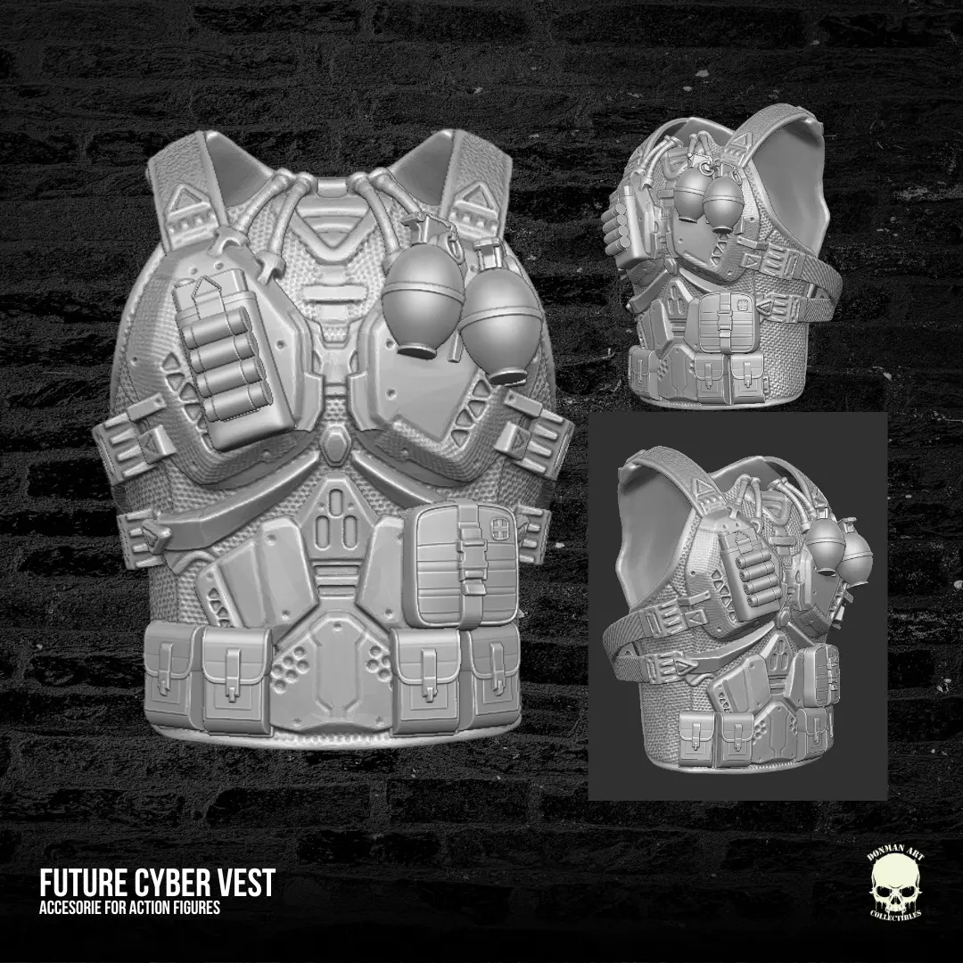 Future Cyber Vest 3D printable File for Action Figures 3D print model