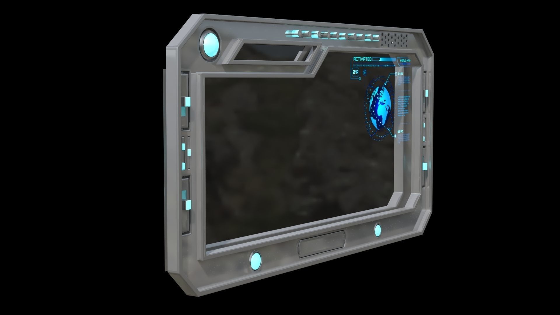 Sci-fi Window Low-poly 3D model_3