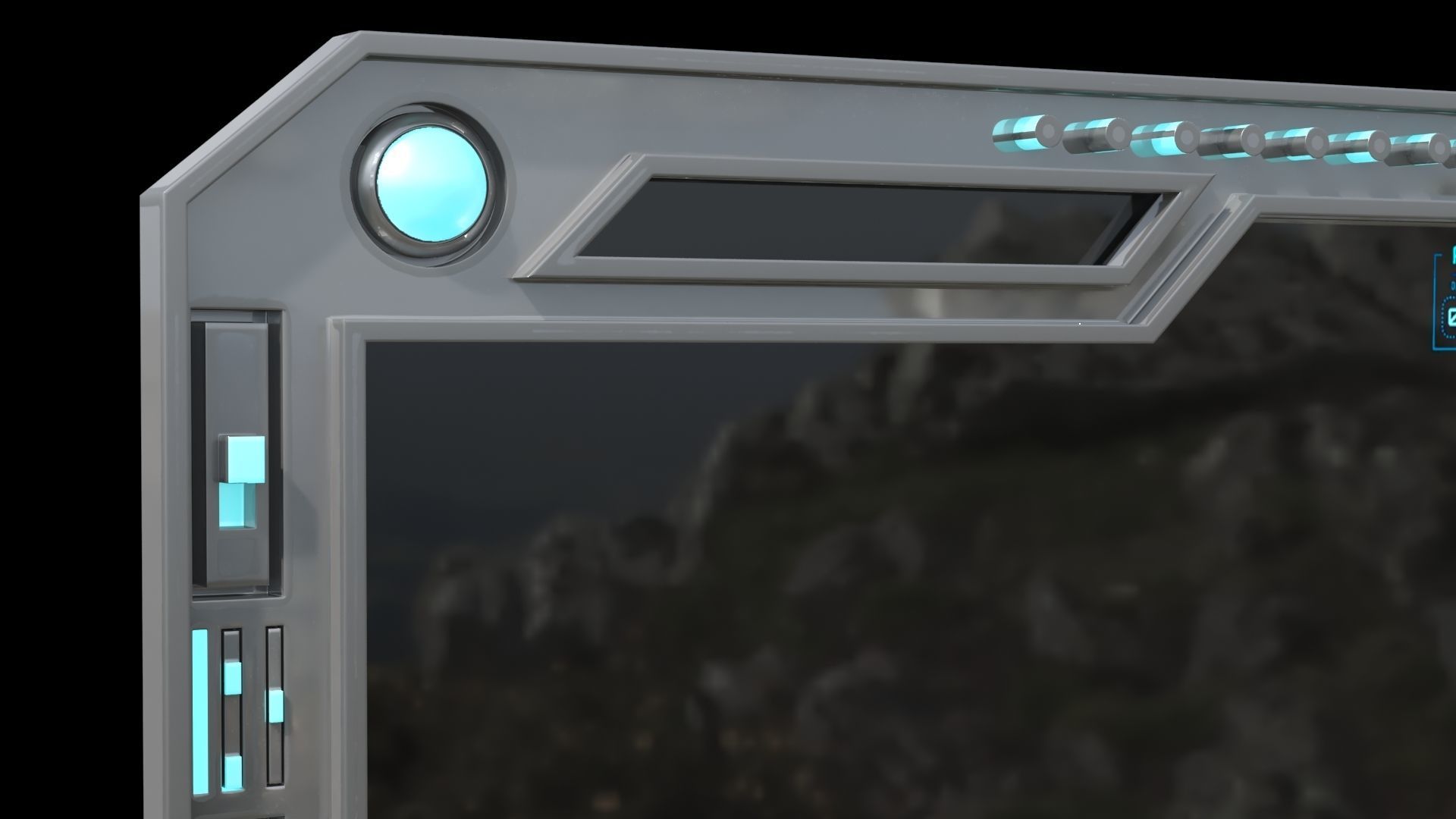 Sci-fi Window Low-poly 3D model_5