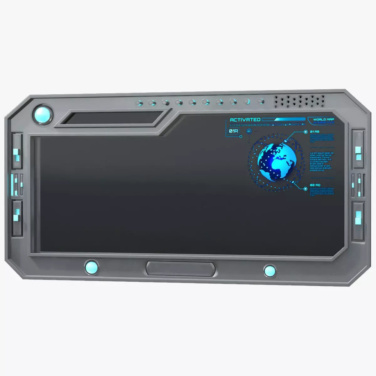 Sci-fi Window Low-poly 3D model_0