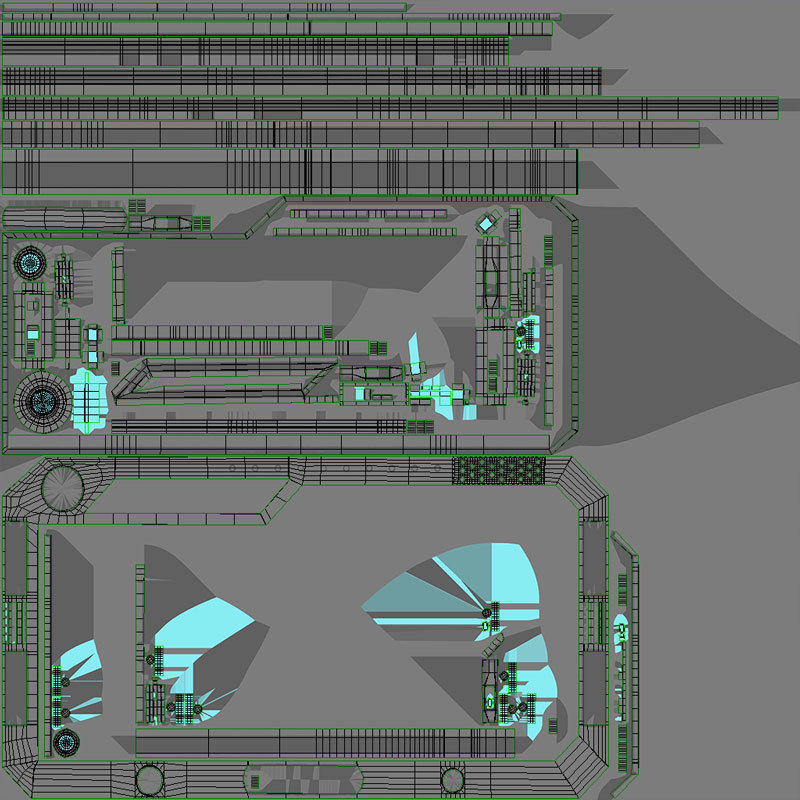Sci-fi Window Low-poly 3D model_6