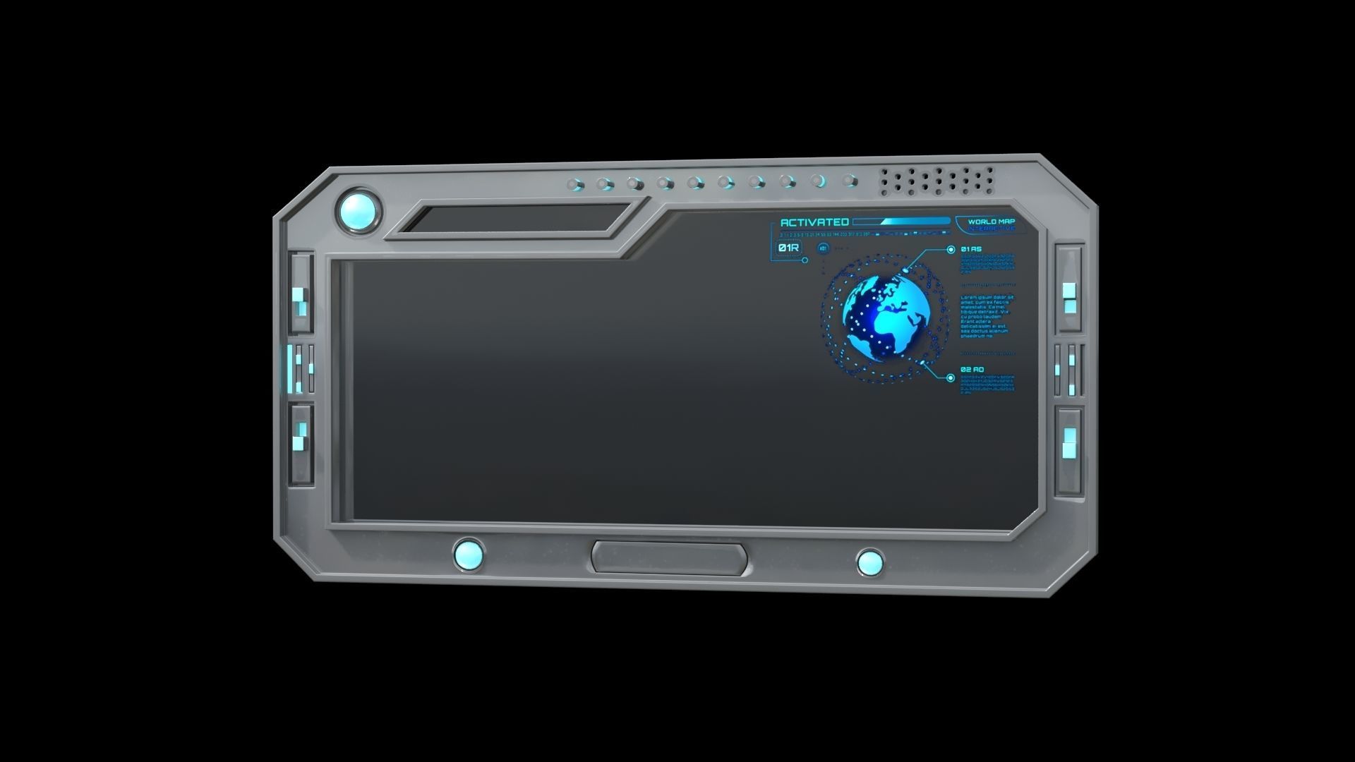 Sci-fi Window Low-poly 3D model_4