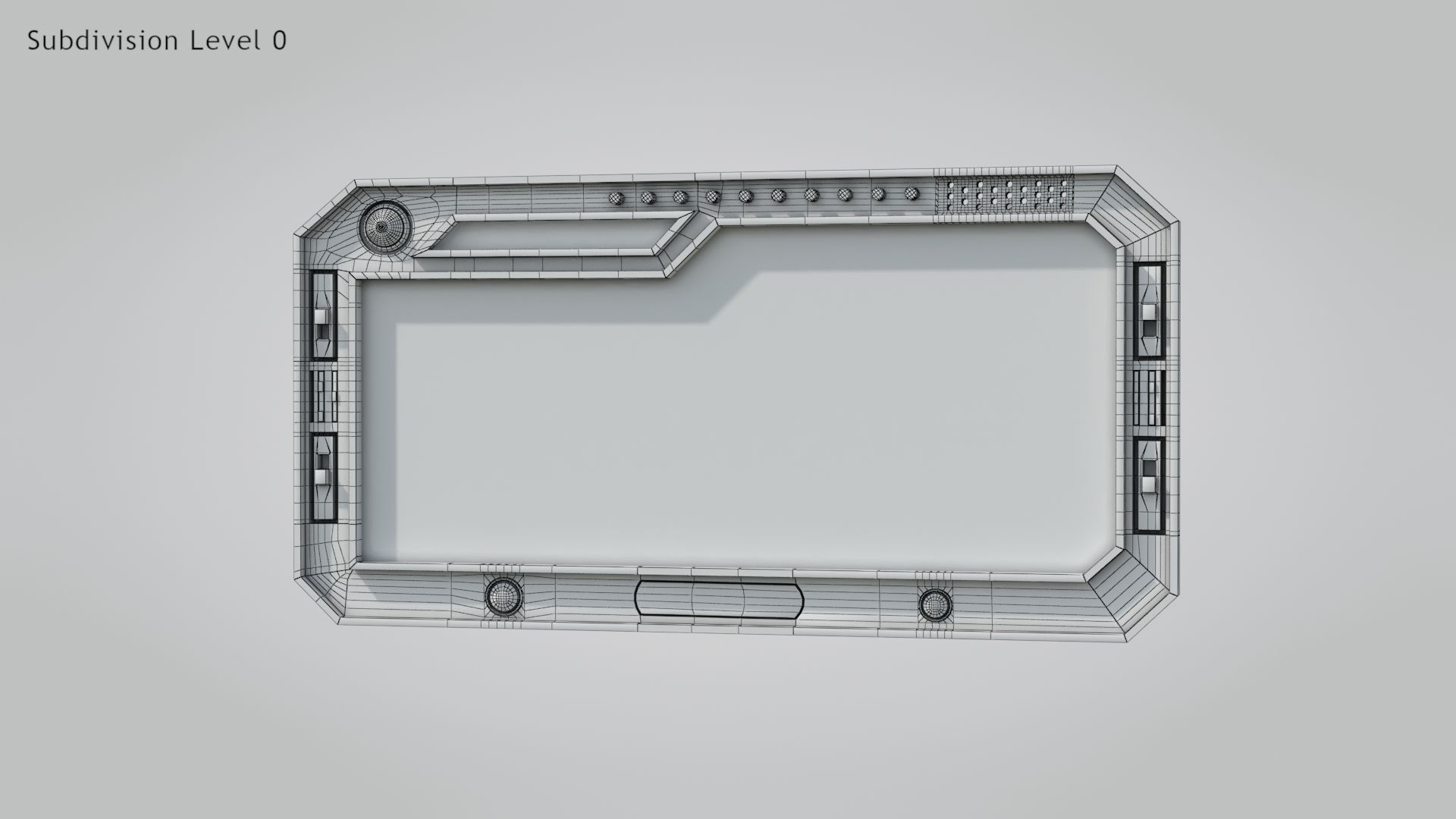 Sci-fi Window Low-poly 3D model_10