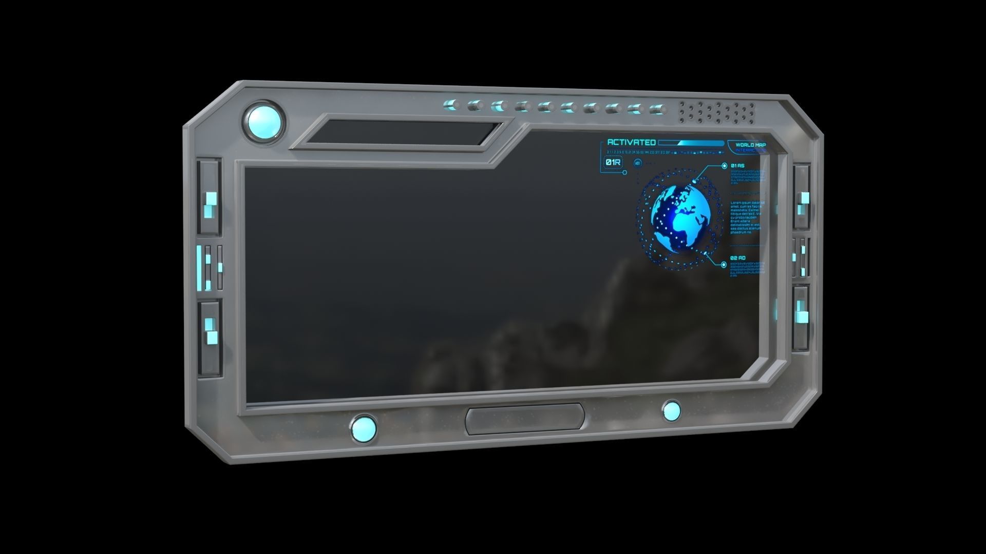 Sci-fi Window Low-poly 3D model_2