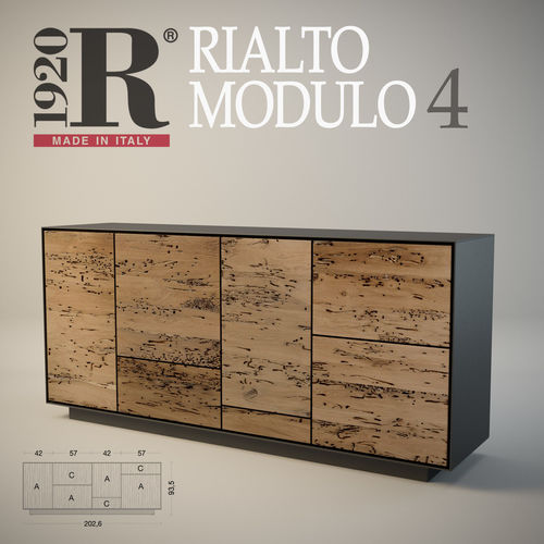 Sideboard Rialto MODULO 4 RIVA 1920 3D model