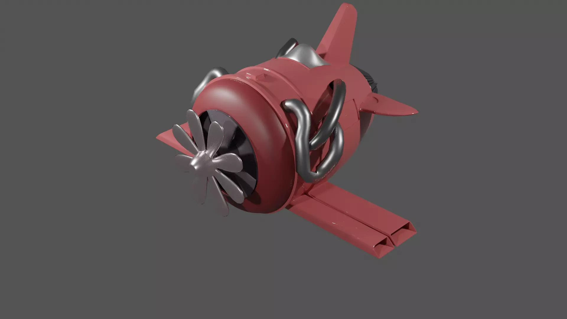Cartoon Plane Low-poly 3D model_0