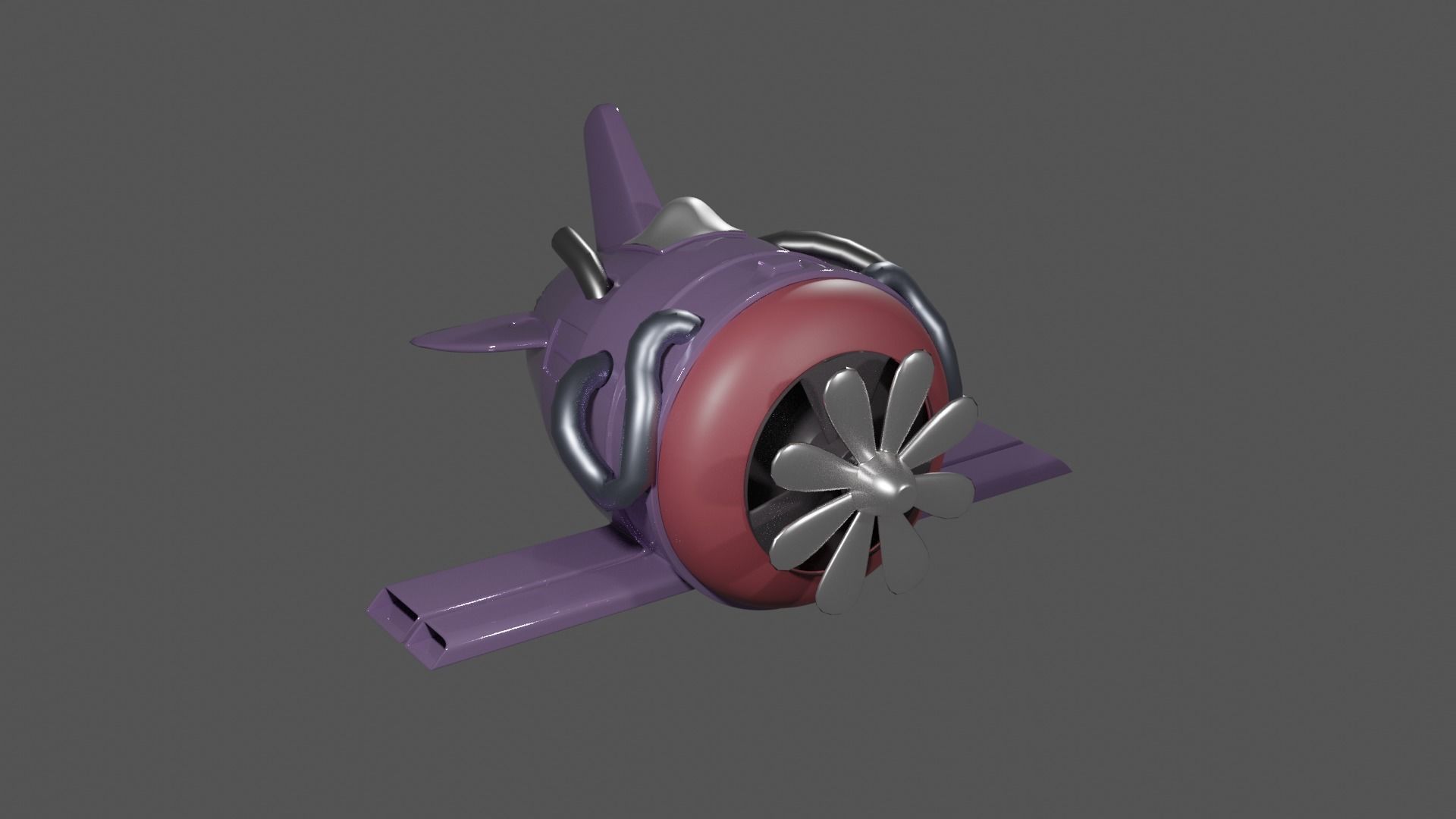 Cartoon Plane Low-poly 3D model_1