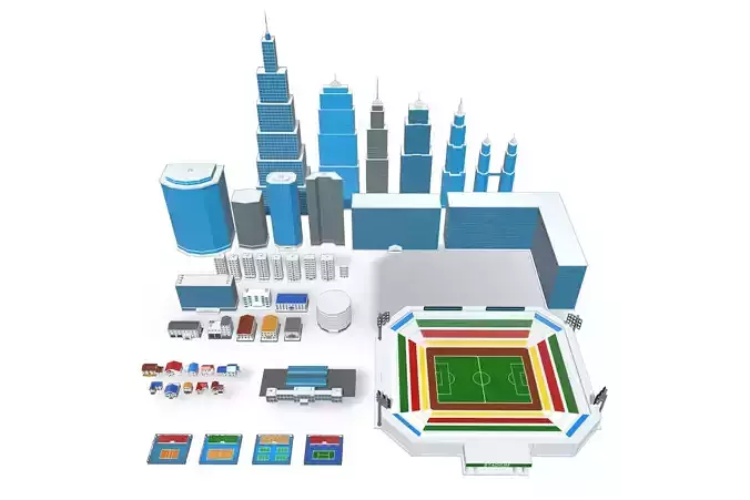 Buildings Low Poly Pack - 46 Models