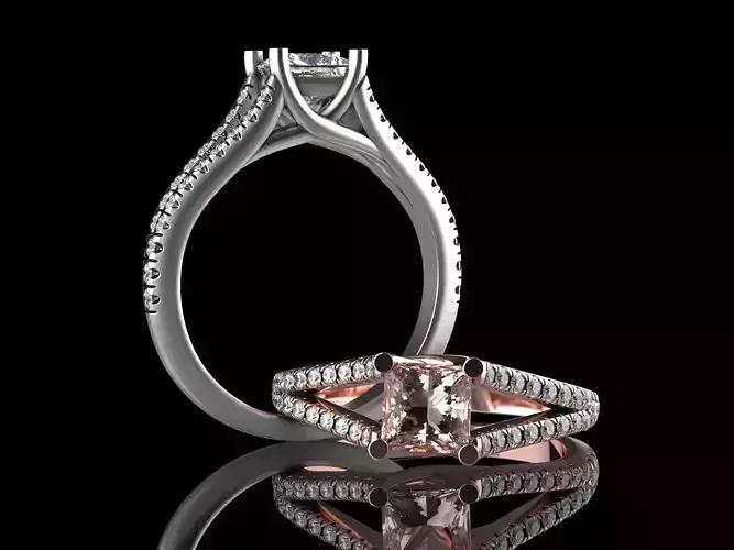 Diamond 1 Carat Princess Brilliant Cut Diamond Platinum Ring