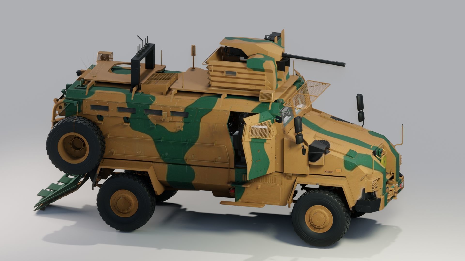 BMC kirpi MRAP - include inside - Fully Rigged Low-poly 3D model_3