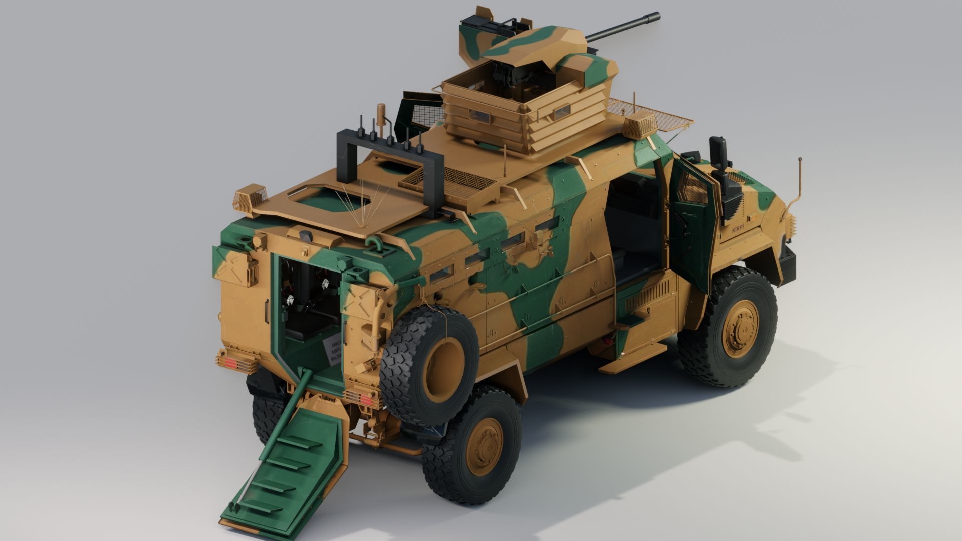 BMC kirpi MRAP - include inside - Fully Rigged Low-poly 3D model_2