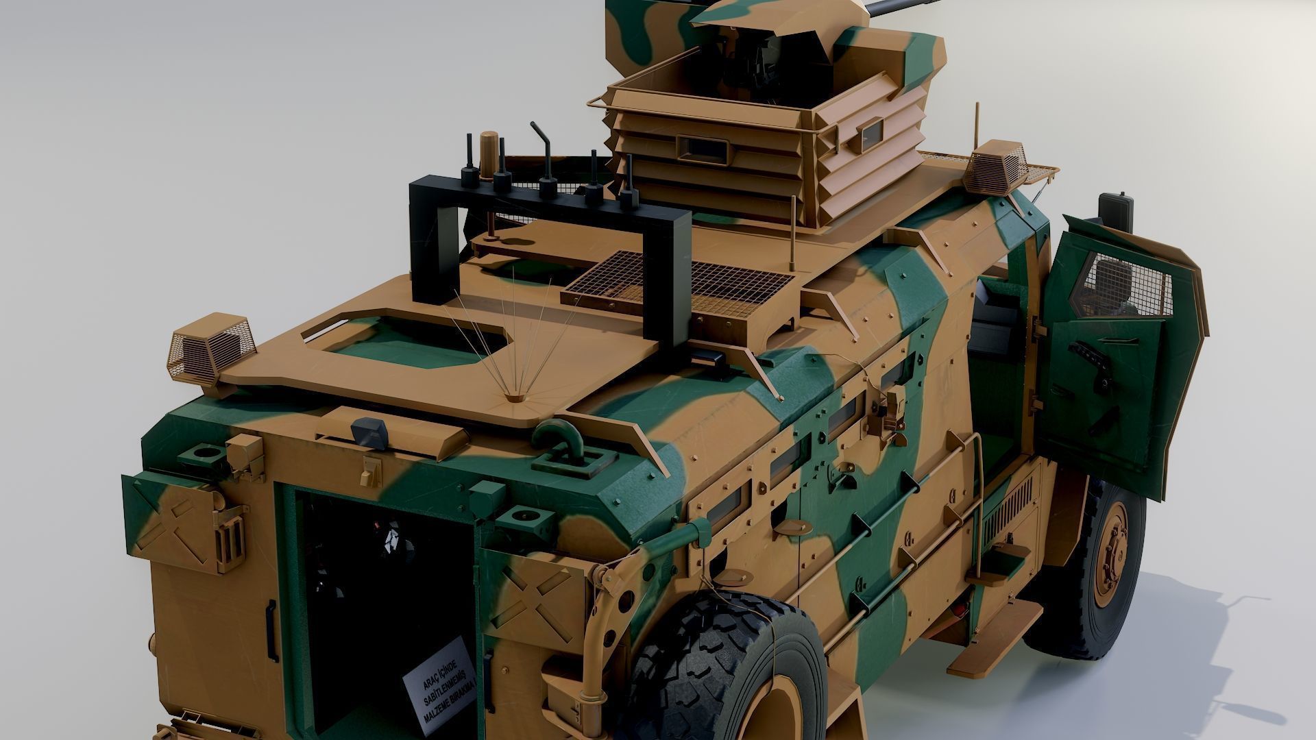 BMC kirpi MRAP - include inside - Fully Rigged Low-poly 3D model_10