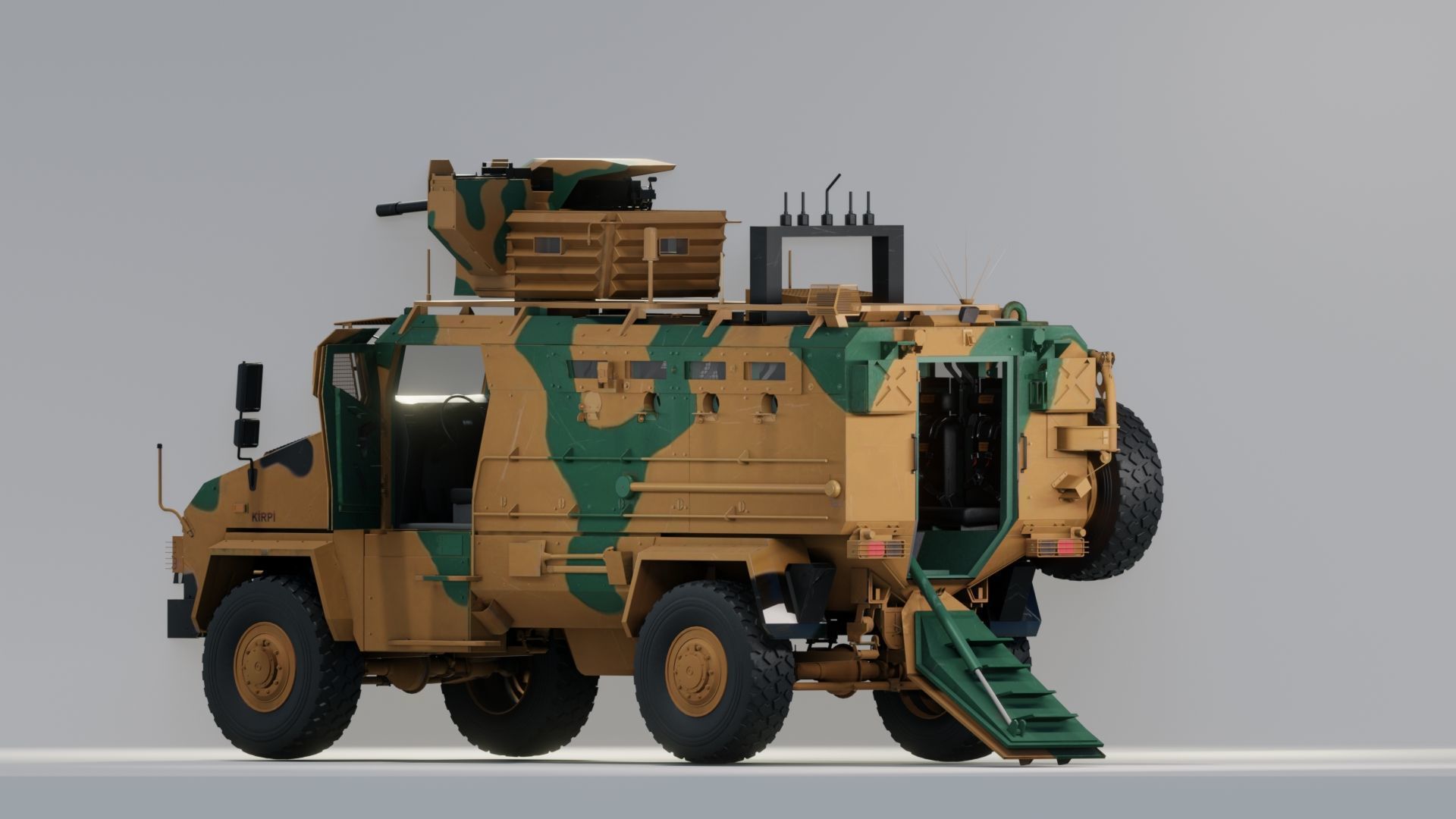 BMC kirpi MRAP - include inside - Fully Rigged Low-poly 3D model_5
