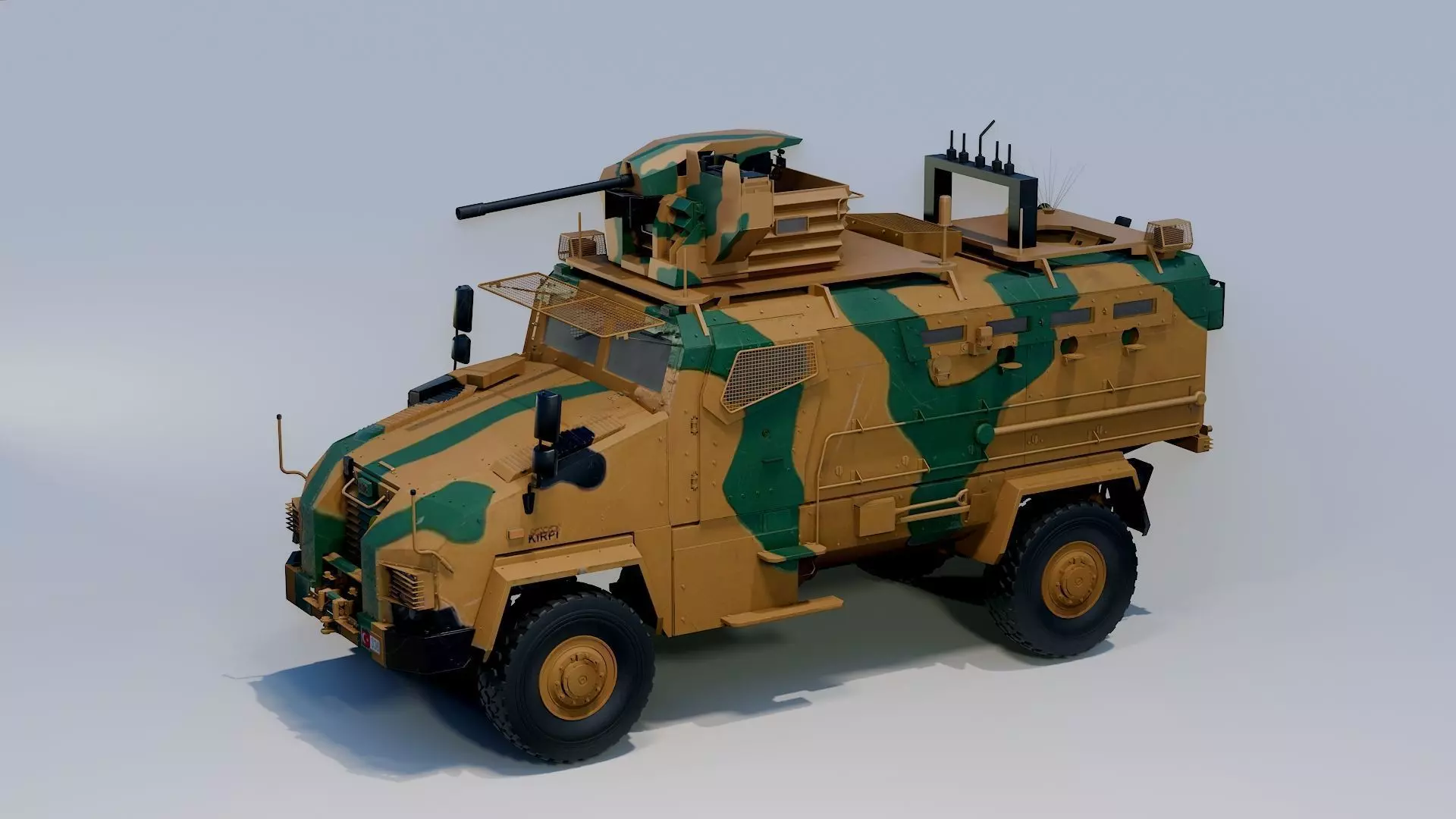 BMC kirpi MRAP - include inside - Fully Rigged Low-poly 3D model_0