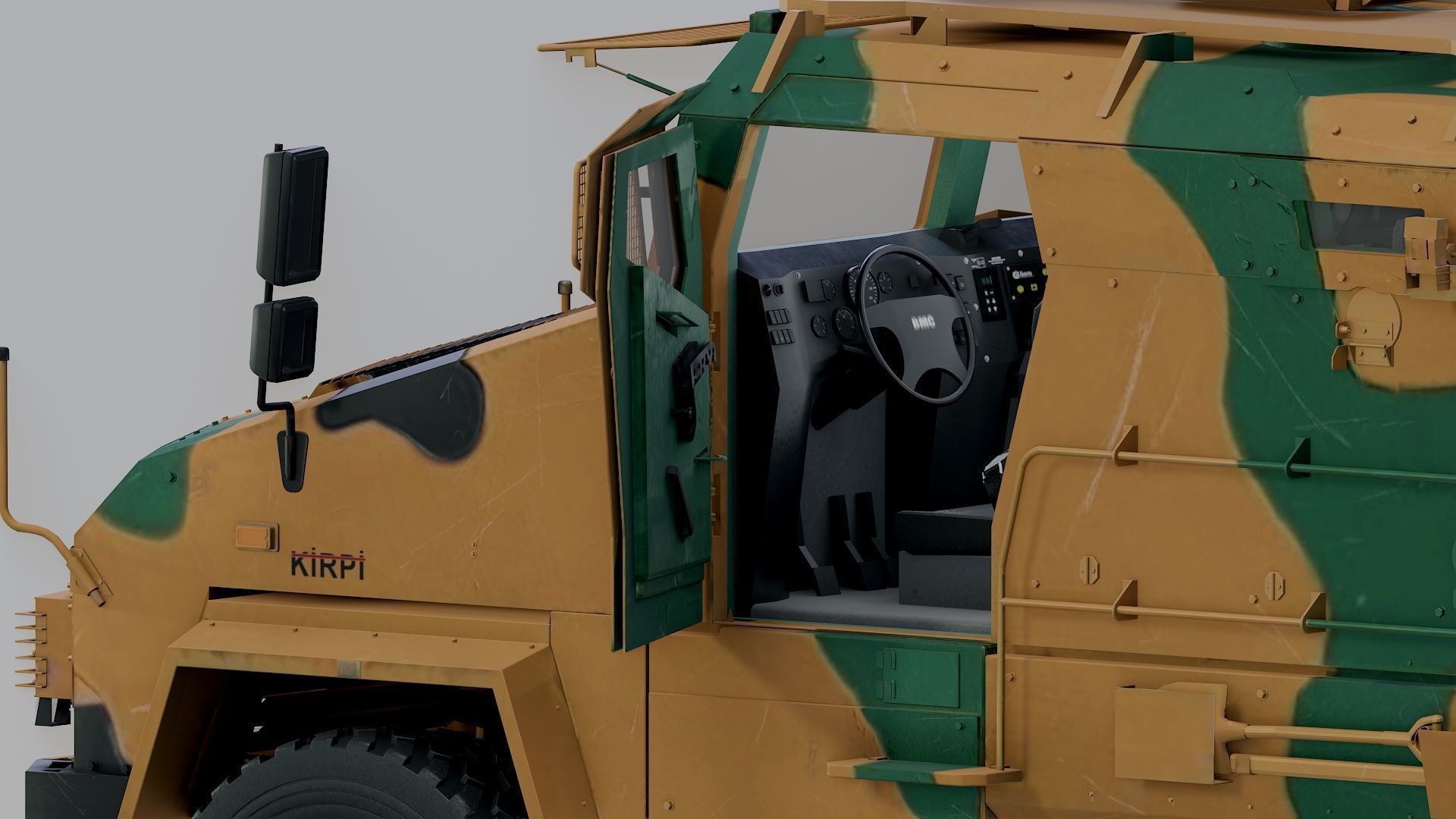 BMC kirpi MRAP - include inside - Fully Rigged Low-poly 3D model_8