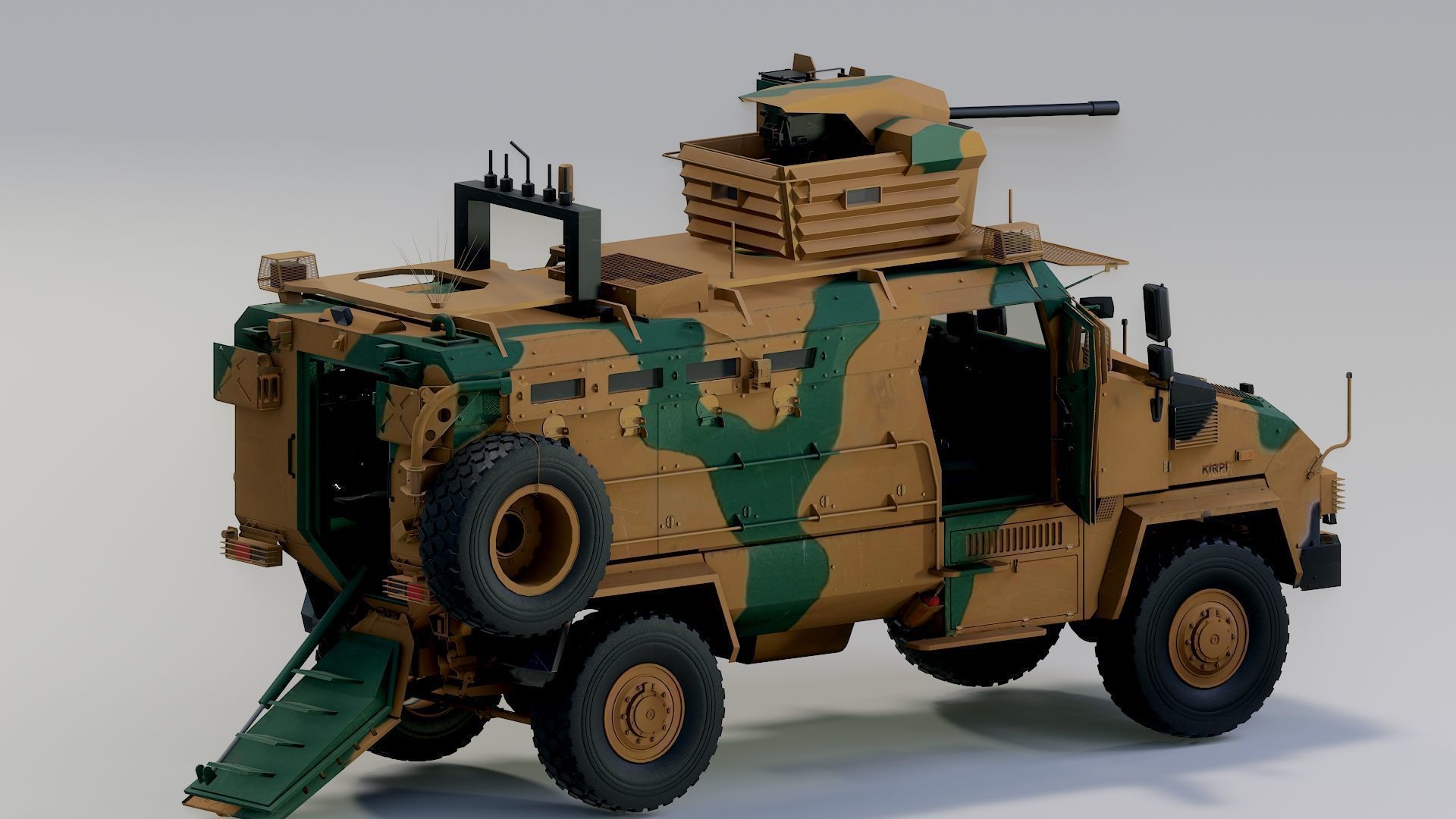BMC kirpi MRAP - include inside - Fully Rigged Low-poly 3D model_9