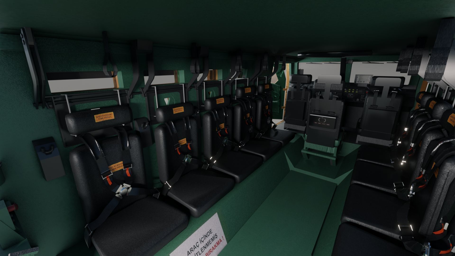 BMC kirpi MRAP - include inside - Fully Rigged Low-poly 3D model_14