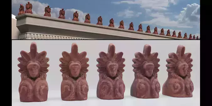 Greek Architectural Roof Decoration