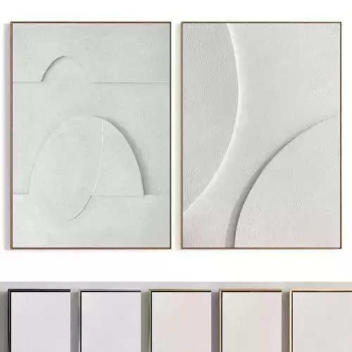 Plaster Two Photo Frame 457 Low-poly 3D model