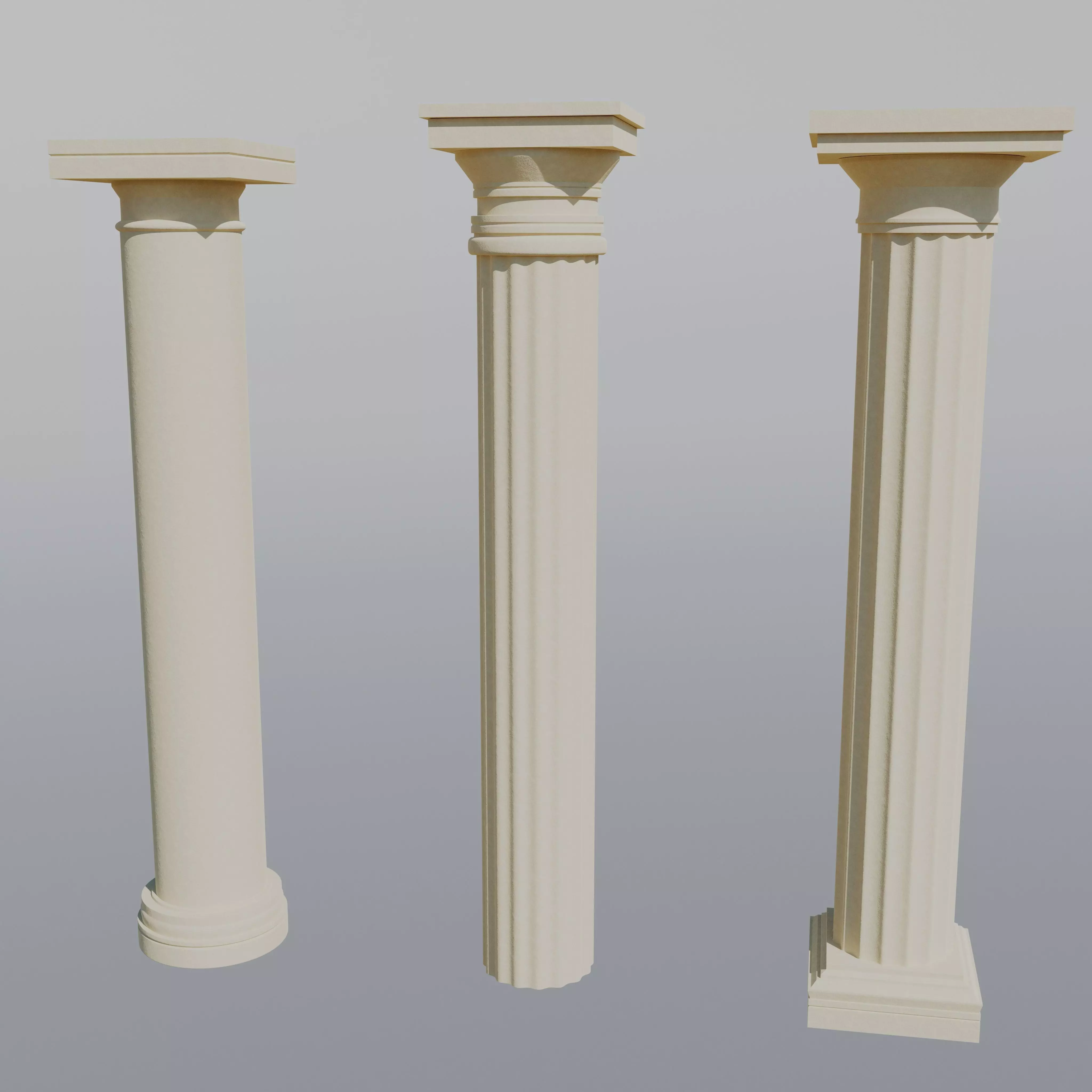 Columns  Free low-poly 3D model_0
