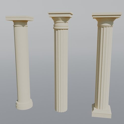 Columns  Free low-poly 3D model