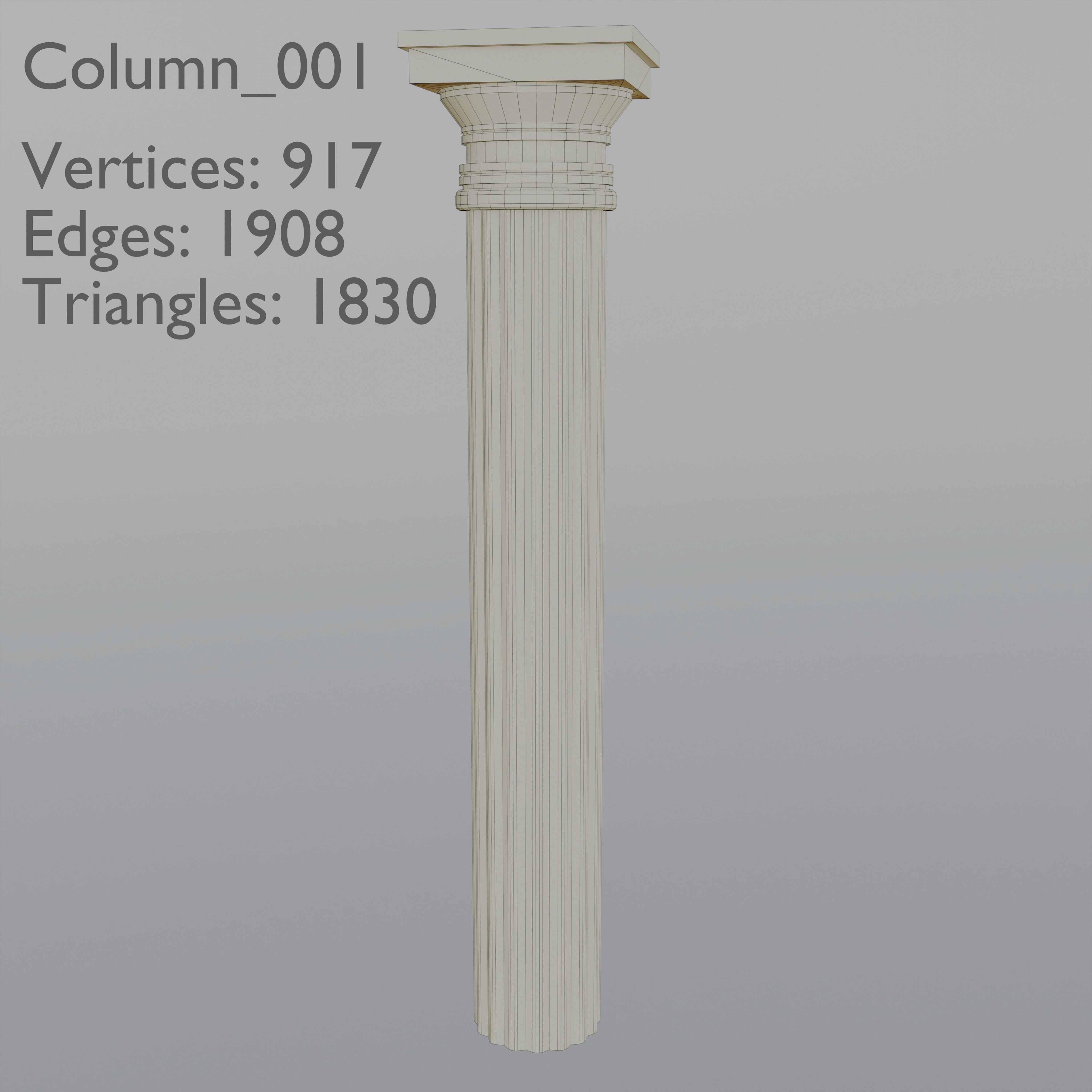 Columns  Free low-poly 3D model_2