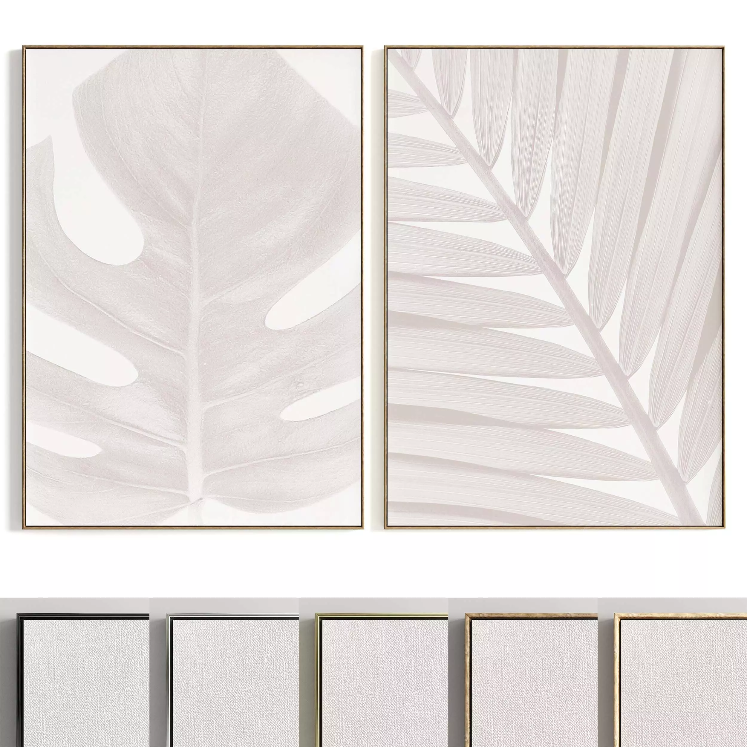 Plaster Two Photo Frame 459 Low-poly 3D model_0