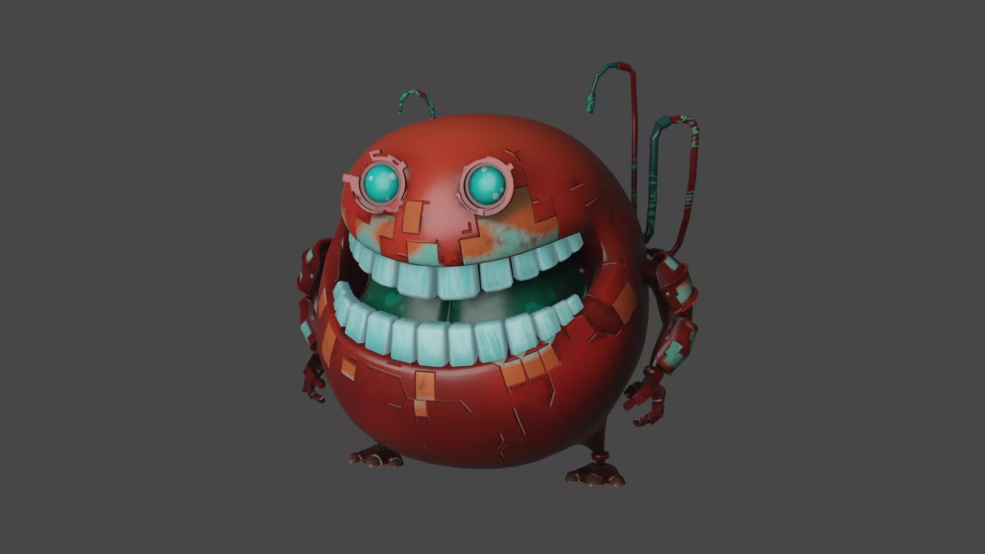 Funny Monster model Low-poly 3D model_0