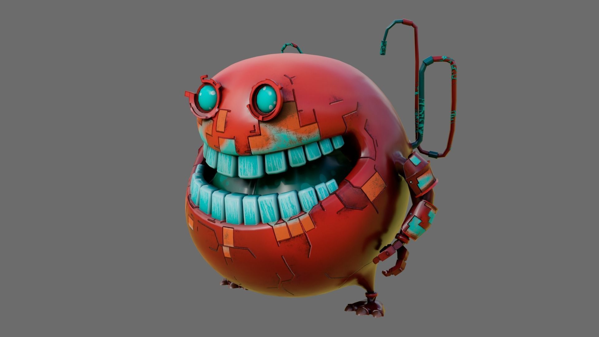 Funny Monster model Low-poly 3D model_1
