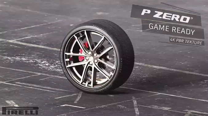 Maserati Granturismo tyre Low-poly 3D model