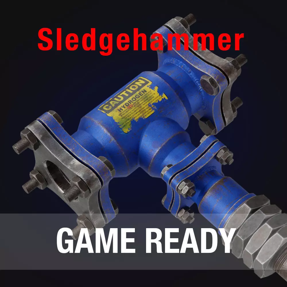 sledgehammer Low-poly 3D model_0