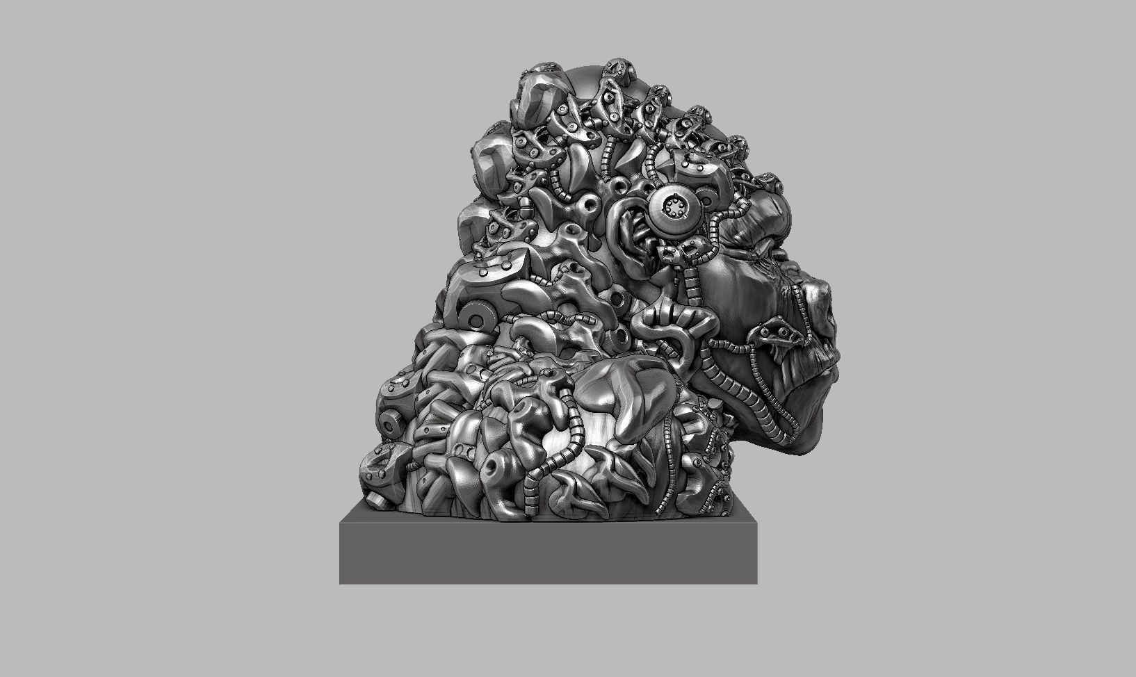 Robotic Gorilla head  3D print model_3