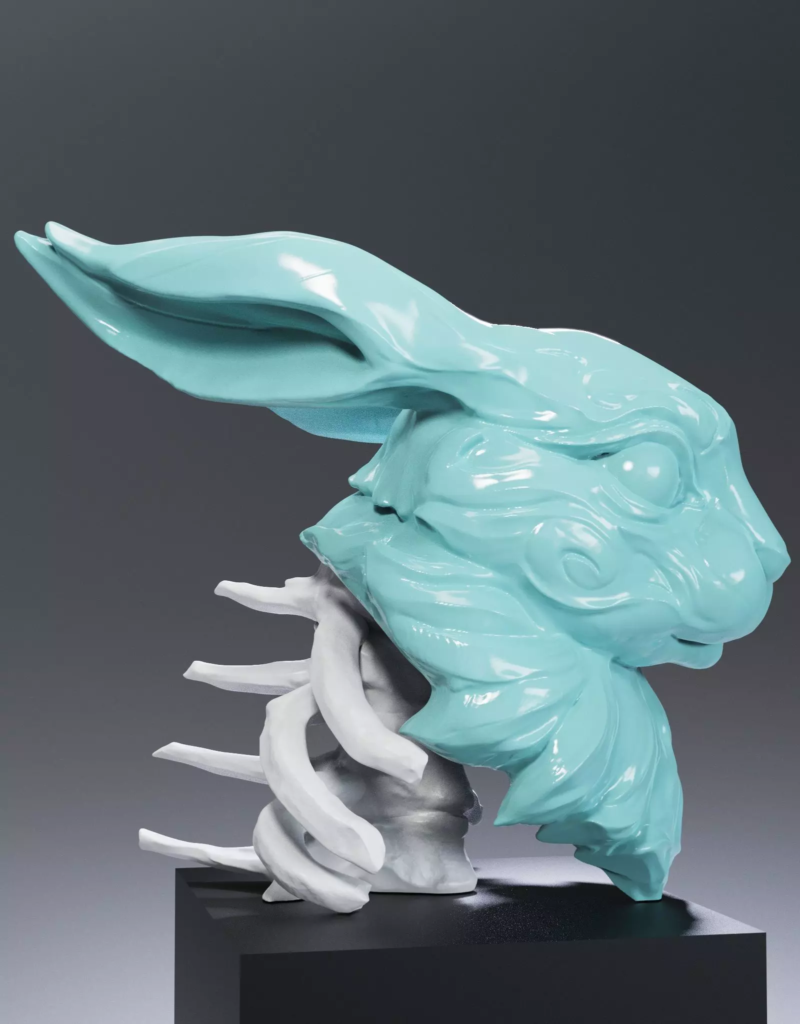 Rabbit Skeleton  3D print model_0
