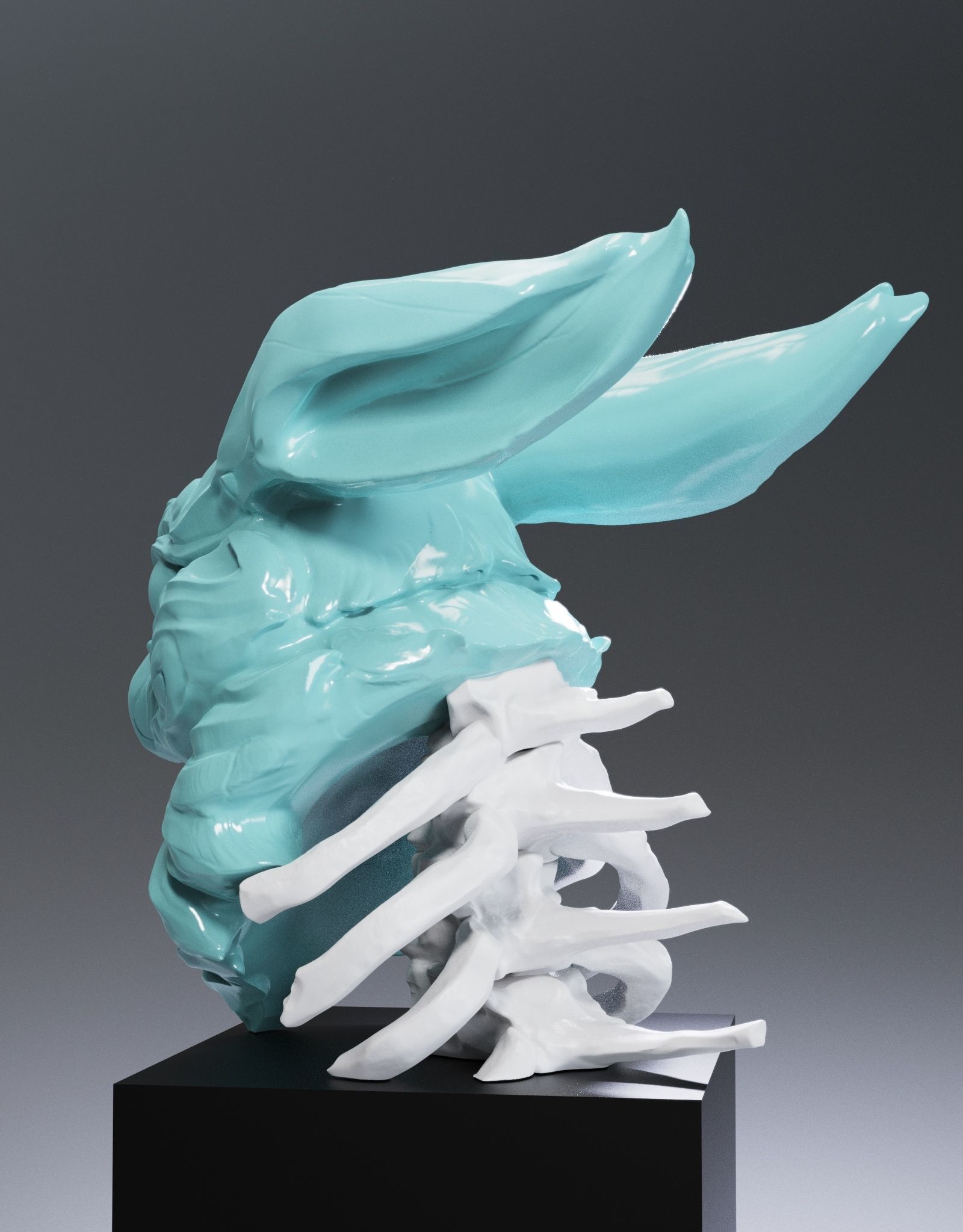 Rabbit Skeleton  3D print model_3