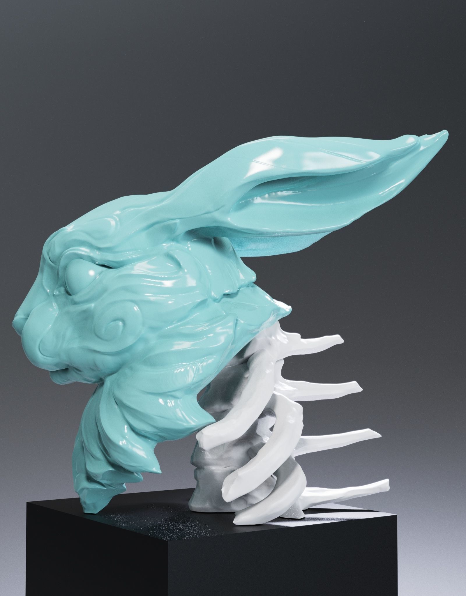 Rabbit Skeleton  3D print model_1