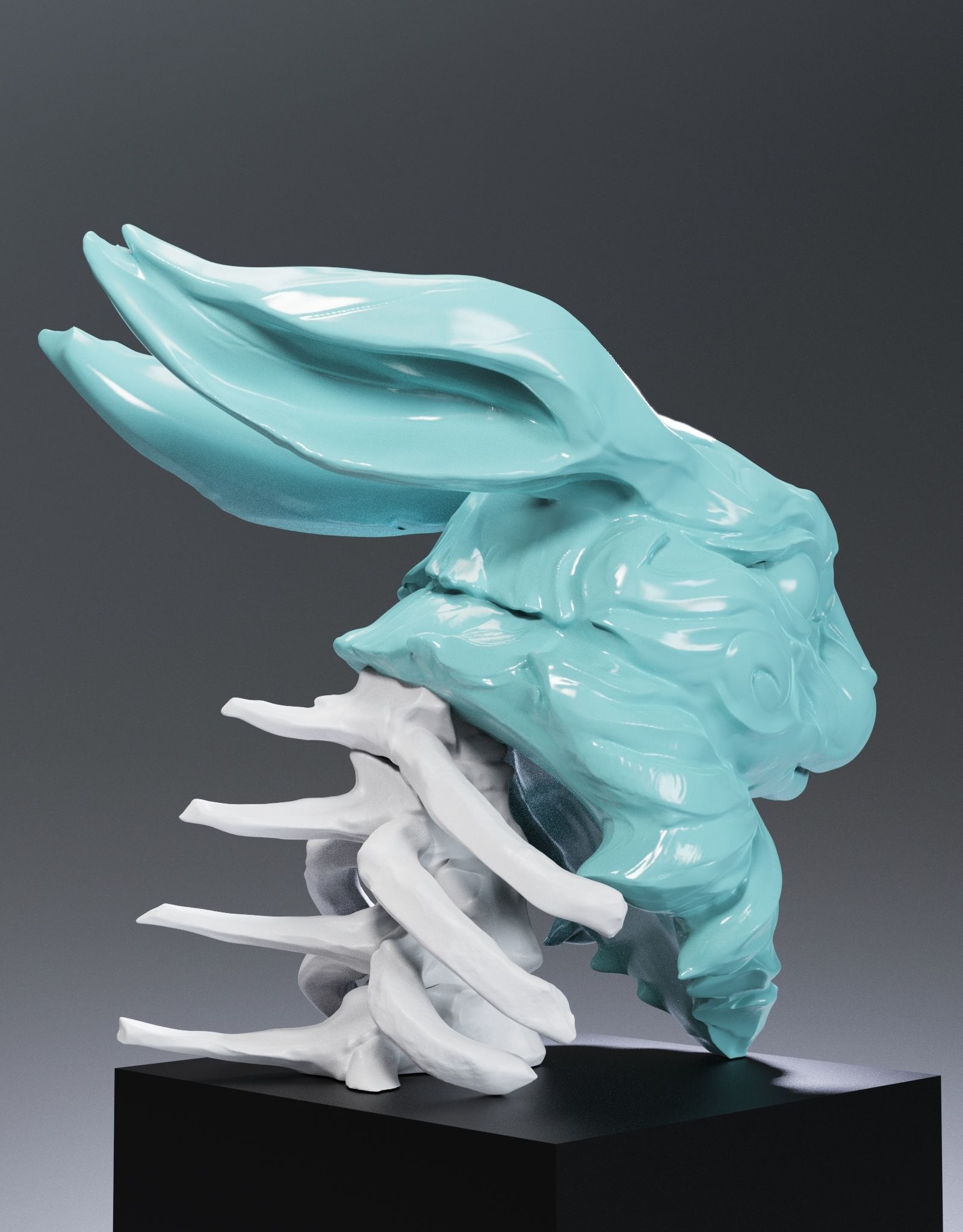 Rabbit Skeleton  3D print model_2