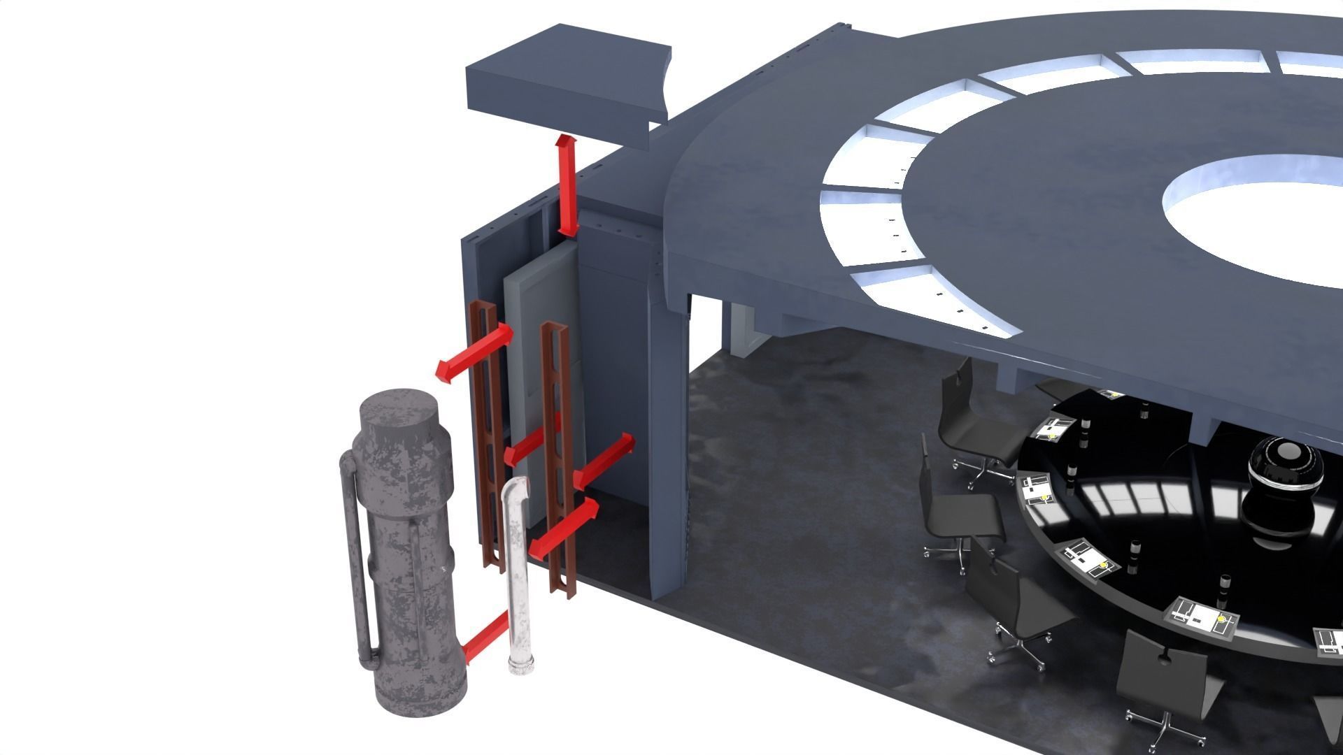 Set 6 - Death Star Conference Room 1-6 scale Hottoys 3D print model_60