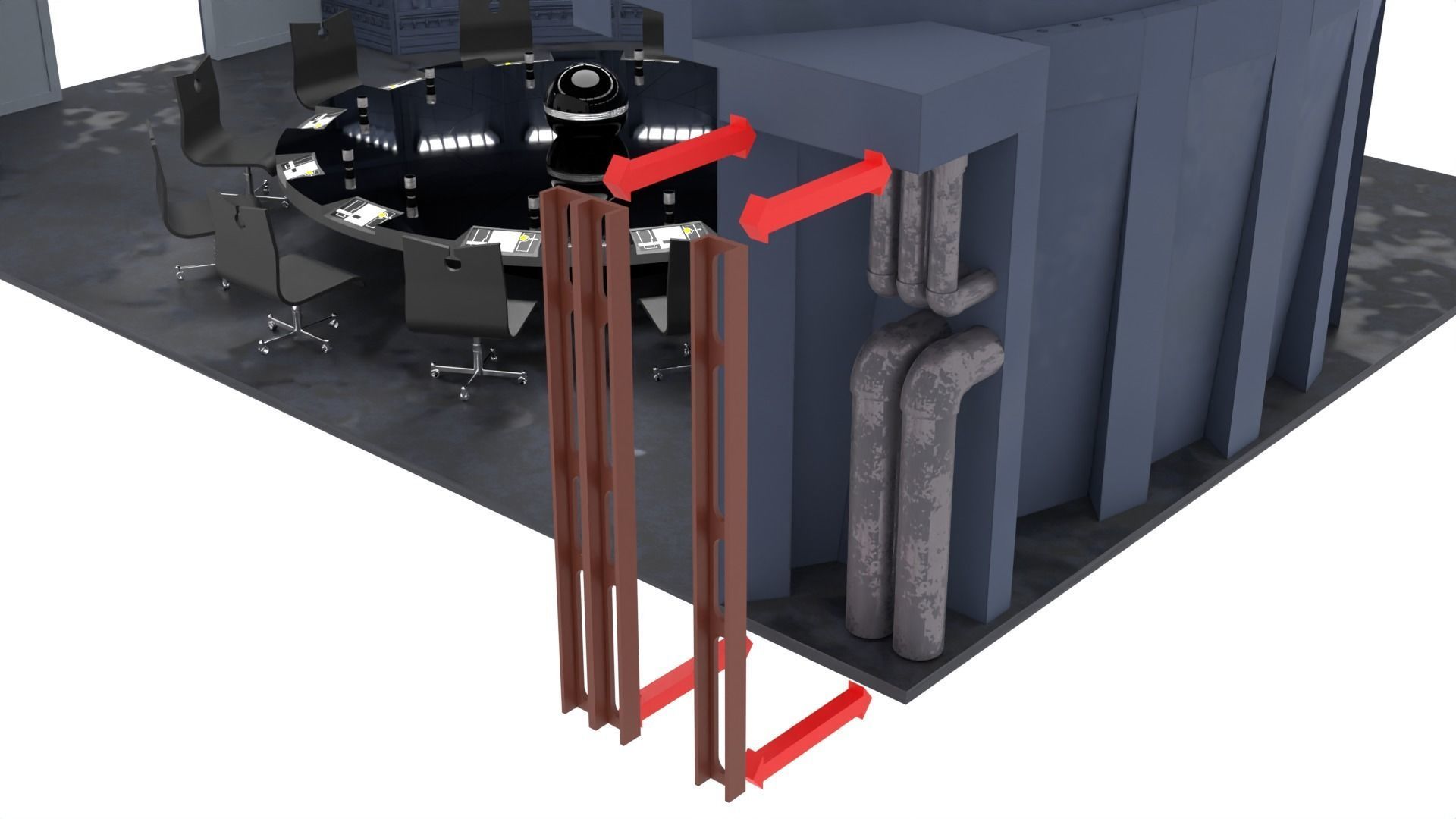 Set 6 - Death Star Conference Room 1-6 scale Hottoys 3D print model_61