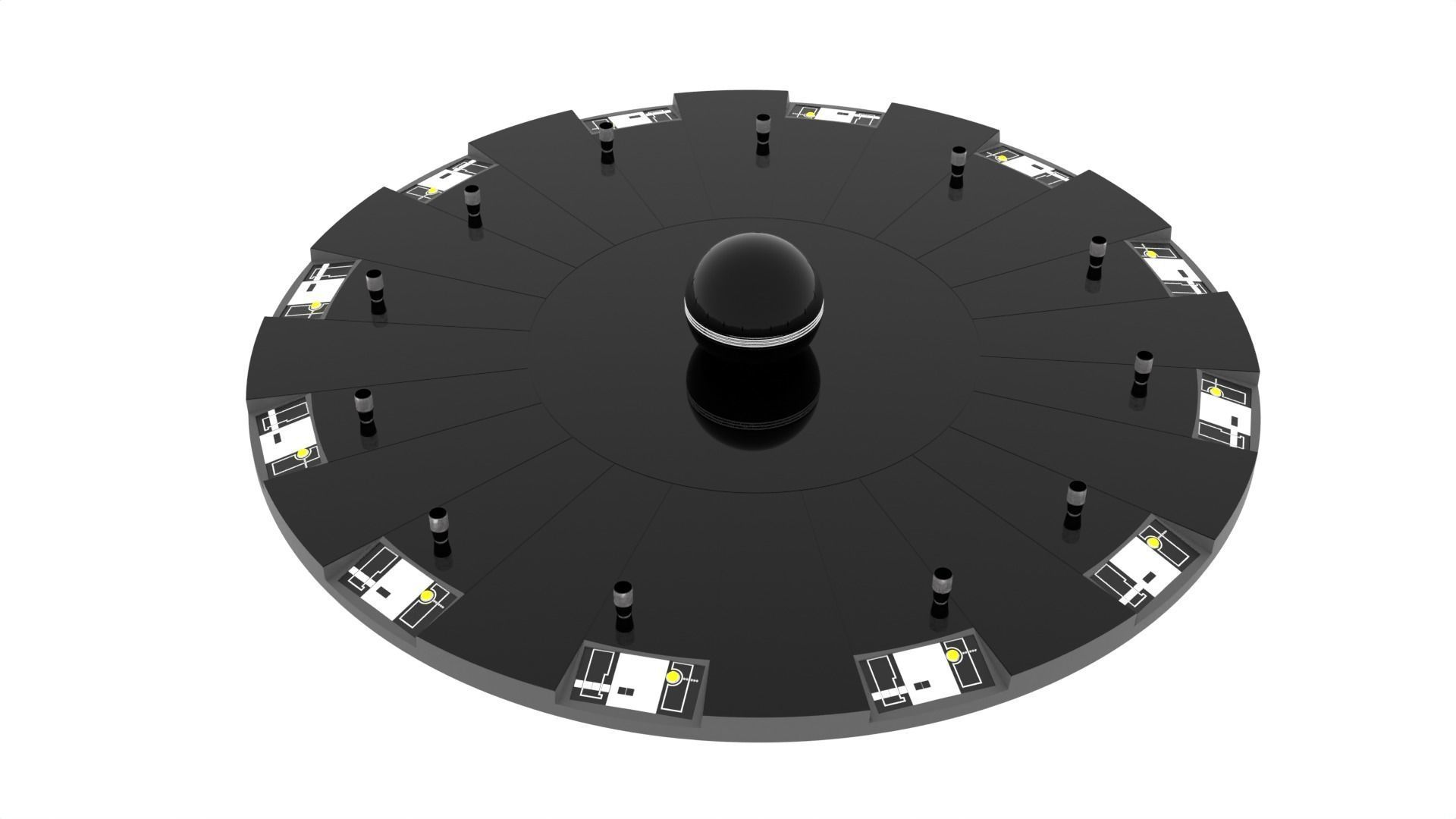 Set 6 - Death Star Conference Room 1-6 scale Hottoys 3D print model_32