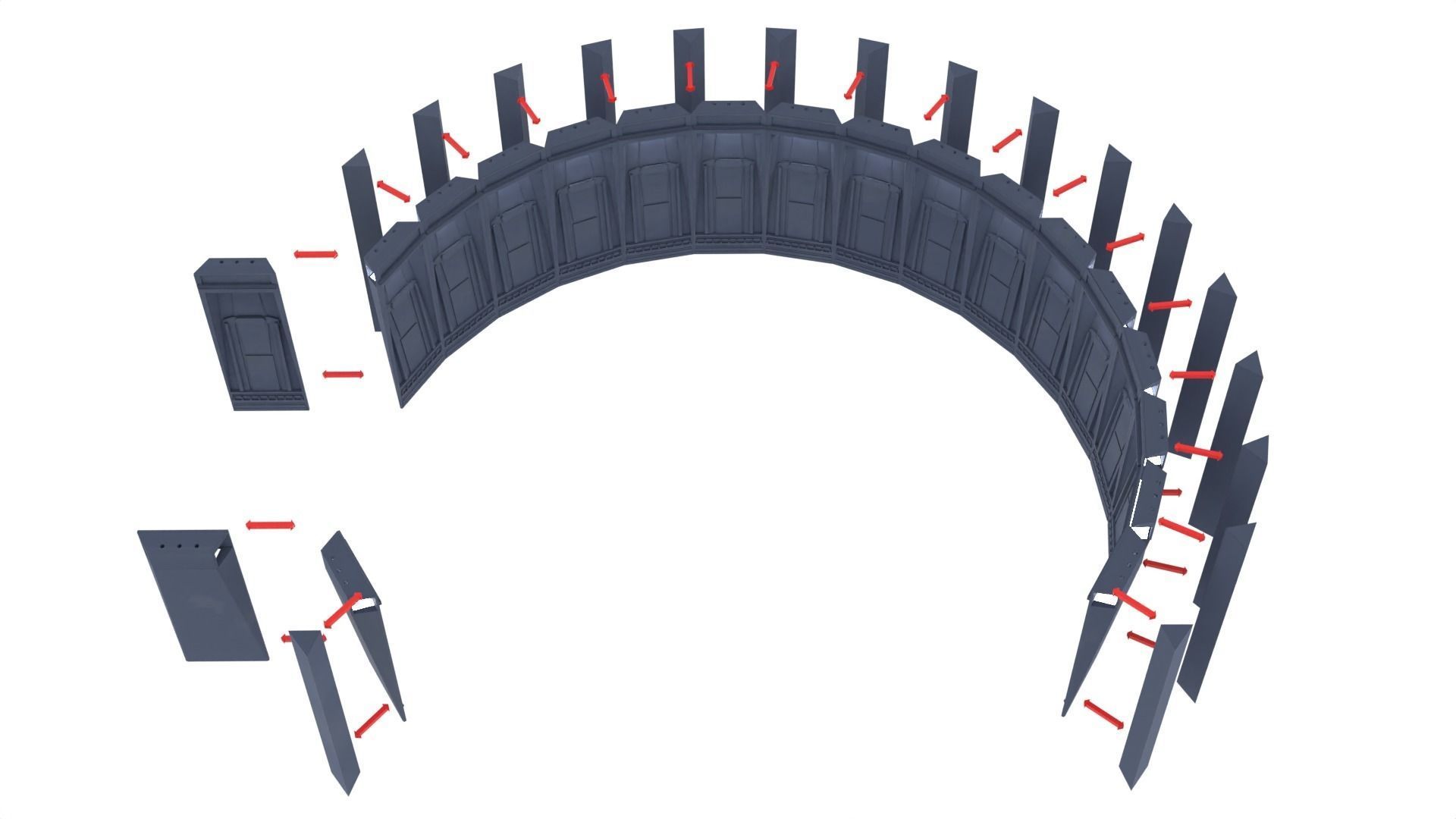 Set 6 - Death Star Conference Room 1-6 scale Hottoys 3D print model_24