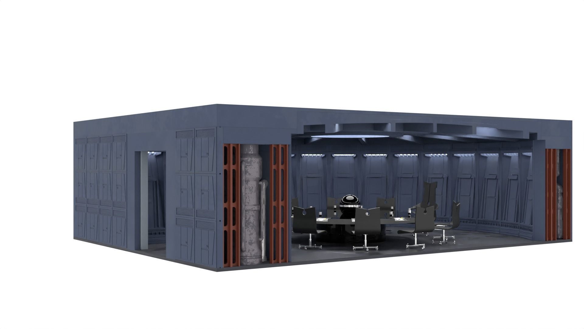 Set 6 - Death Star Conference Room 1-6 scale Hottoys 3D print model_13