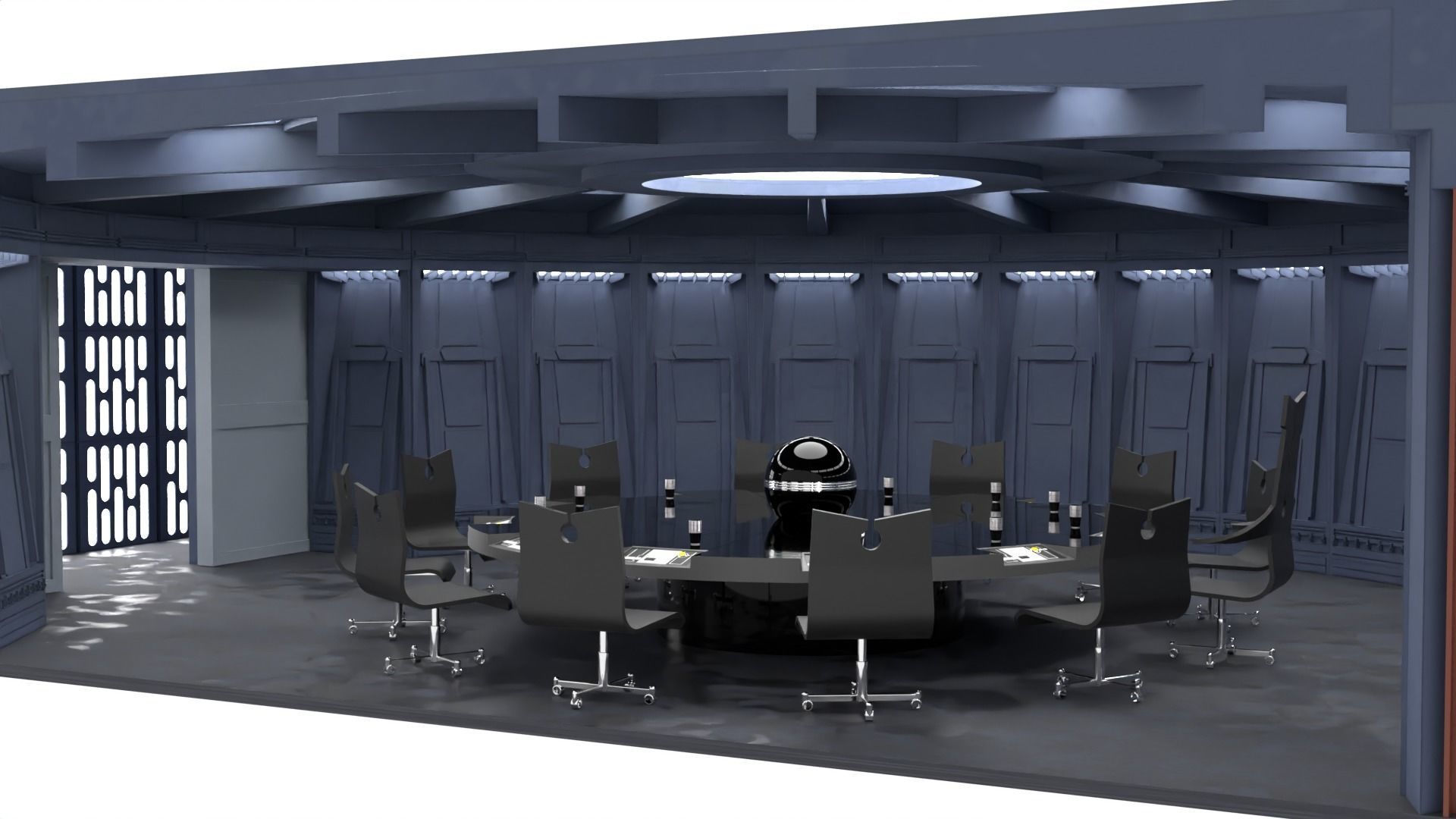 Set 6 - Death Star Conference Room 1-6 scale Hottoys 3D print model_6