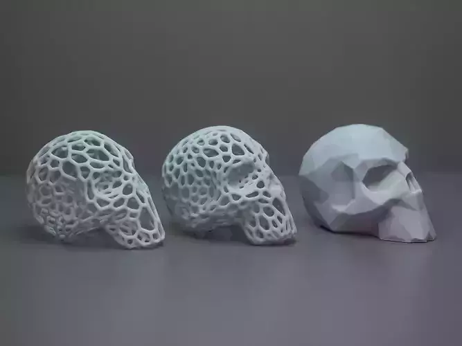 Lowpoly and Patterned Skulls