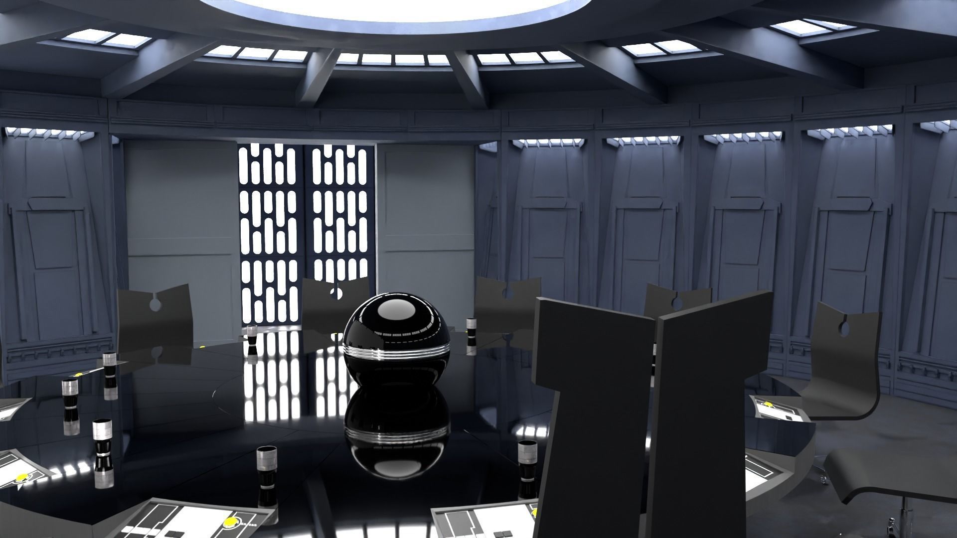 Set 6 - Death Star Conference Room 1-12 scale Blackseries  3D print model_5