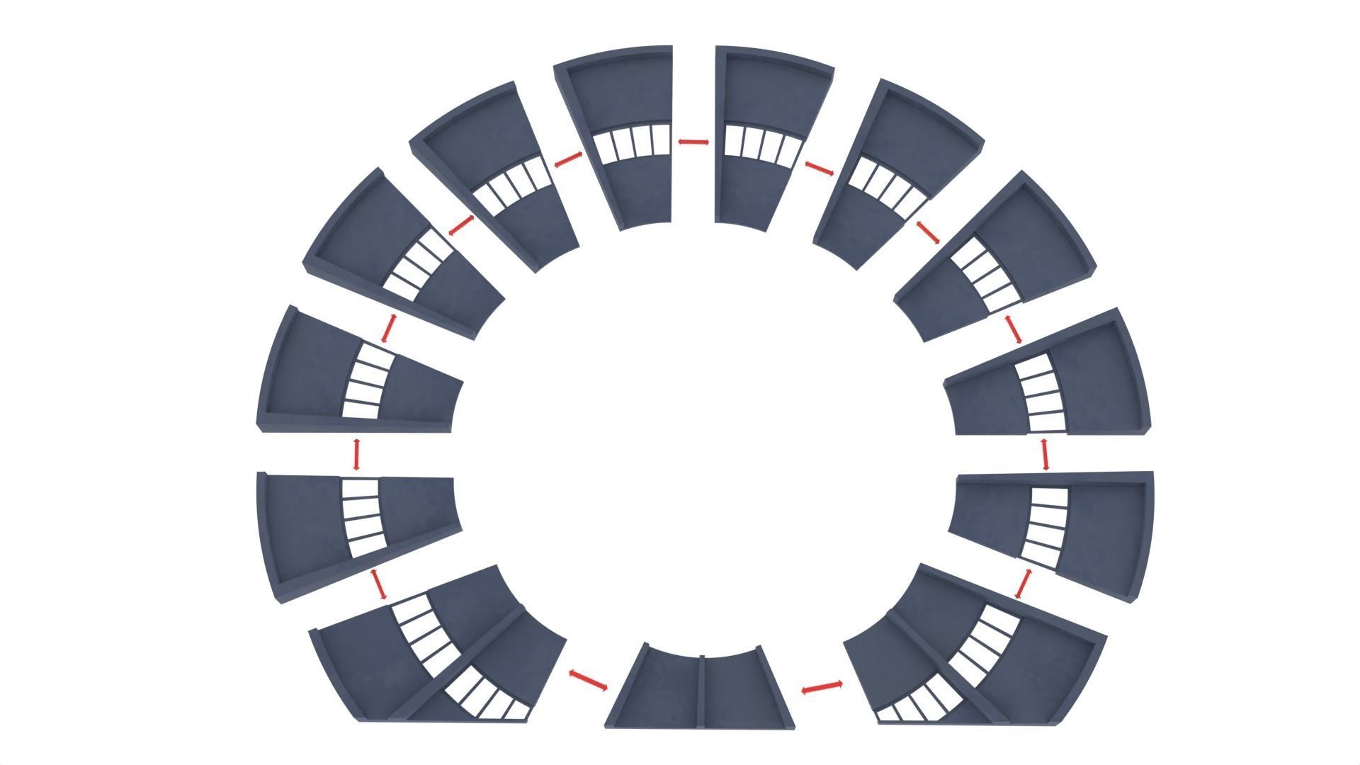 Set 6 - Death Star Conference Room 1-12 scale Blackseries  3D print model_34