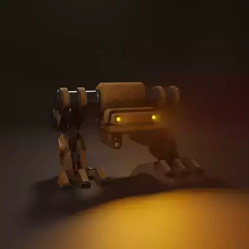Old Battle Mech Free low-poly 3D model