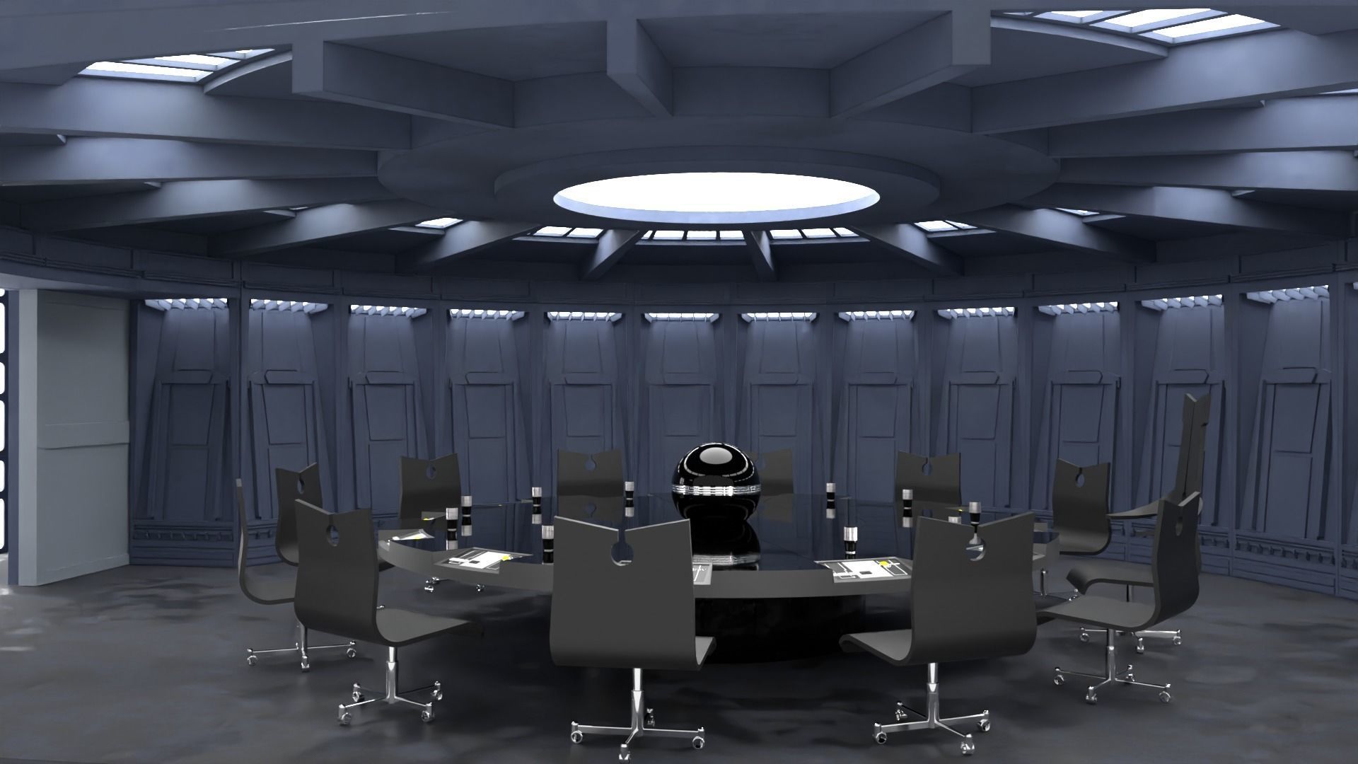 Set 6 - Death Star Conference Room 1-18 scale Kenner-Hasbro 3D print model_7