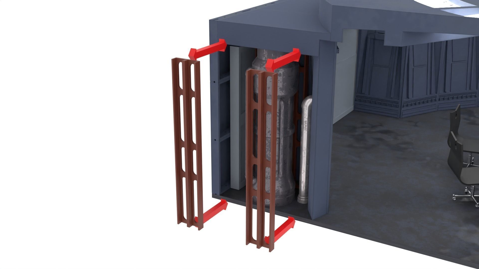 Set 6 - Death Star Conference Room 1-18 scale Kenner-Hasbro 3D print model_50