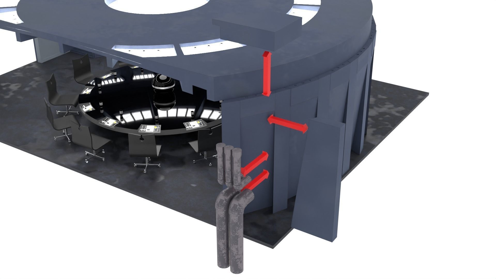 Set 6 - Death Star Conference Room 1-18 scale Kenner-Hasbro 3D print model_47