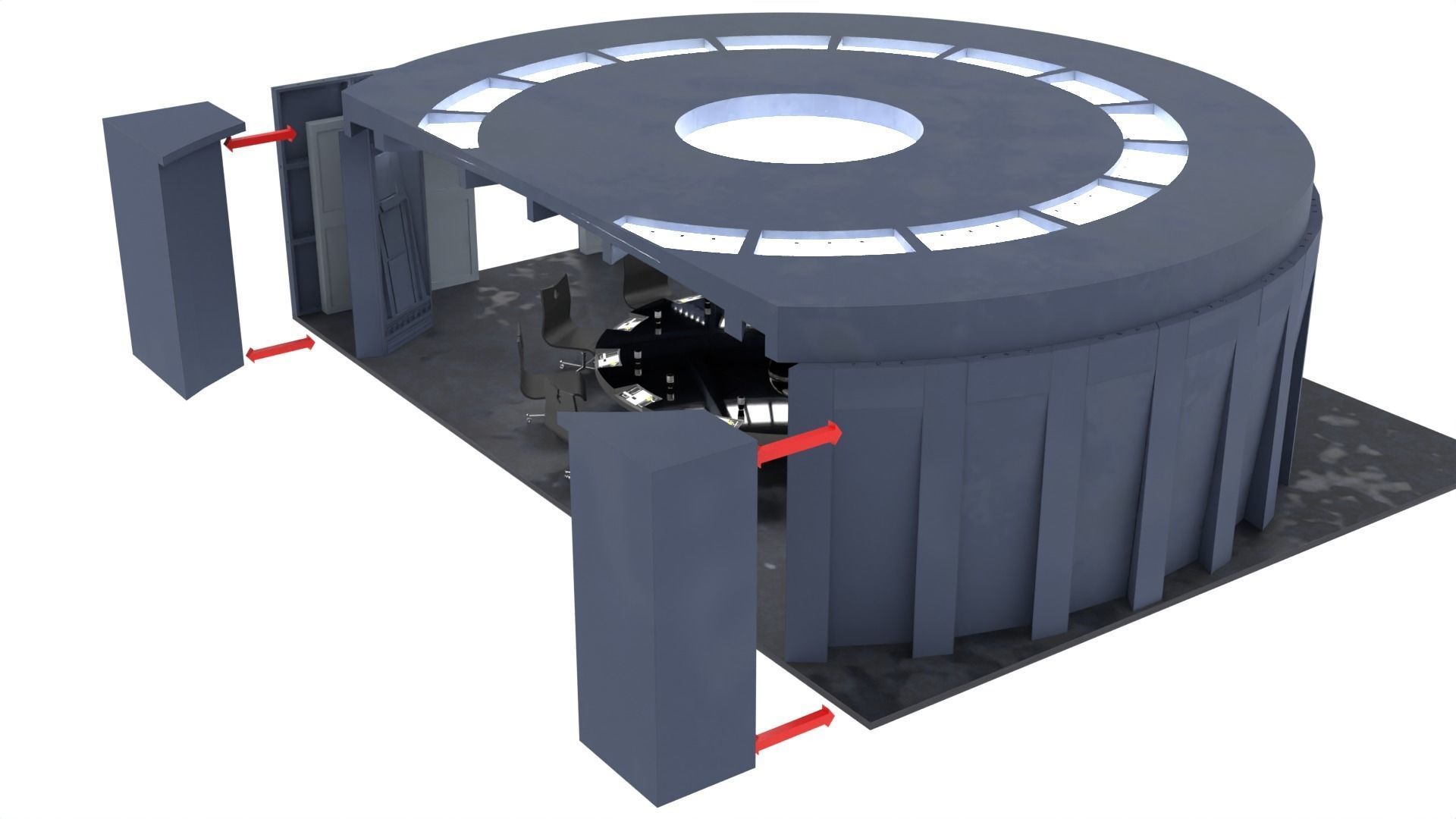 Set 6 - Death Star Conference Room 1-18 scale Kenner-Hasbro 3D print model_45